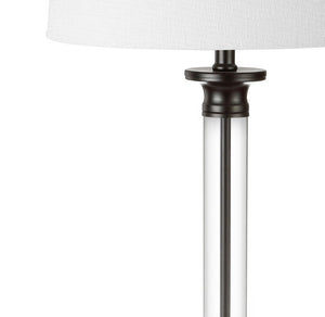 Set of Two Table Lamps with Fabric Drum Shades for Modern Living Rooms and Bedrooms