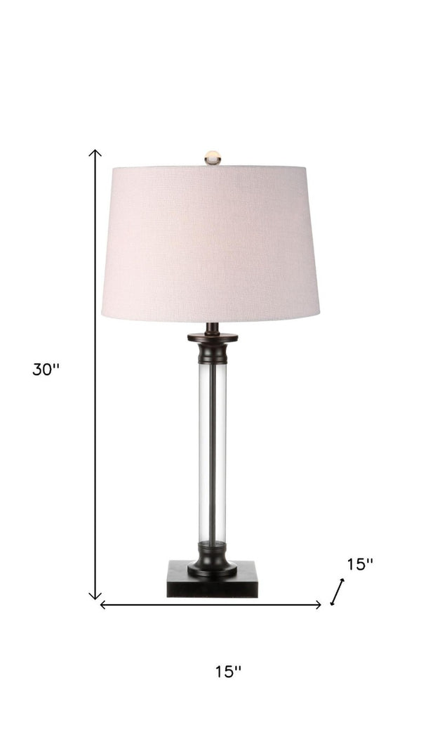 Set of Two Table Lamps with Fabric Drum Shades for Modern Living Rooms and Bedrooms
