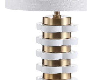 HomeRoots 31" Natural Urn Table Lamp - Sculptural LED Design with Drum Shade for Modern Home Decor & Style 715704