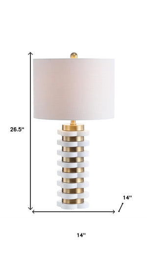 HomeRoots 31" Natural Urn Table Lamp - Sculptural LED Design with Drum Shade for Modern Home Decor & Style 715704