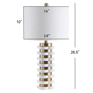 HomeRoots 31" Natural Urn Table Lamp - Sculptural LED Design with Drum Shade for Modern Home Decor & Style 715704