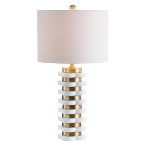 HomeRoots 31" Natural Urn Table Lamp - Sculptural LED Design with Drum Shade for Modern Home Decor & Style 715704