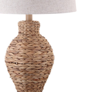 HomeRoots 31" Dark Brown Urn Table Lamp - Elegant LED Lighting with Soft Drum Shade for Stylish Spaces 715705