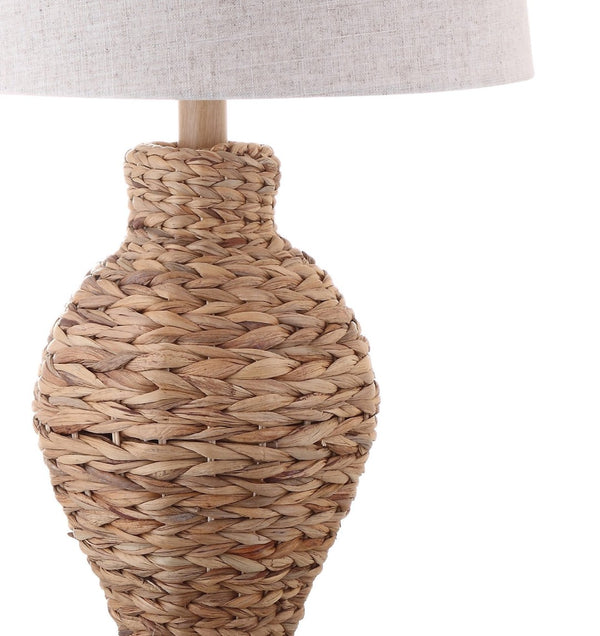 HomeRoots 31" Dark Brown Urn Table Lamp - Elegant LED Lighting with Soft Drum Shade for Stylish Spaces 715705