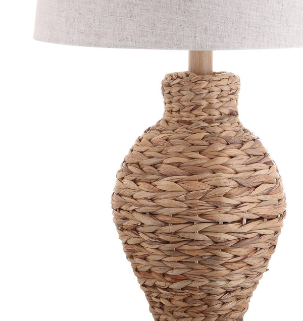 HomeRoots 31" Dark Brown Urn Table Lamp - Elegant LED Lighting with Soft Drum Shade for Stylish Spaces 715705