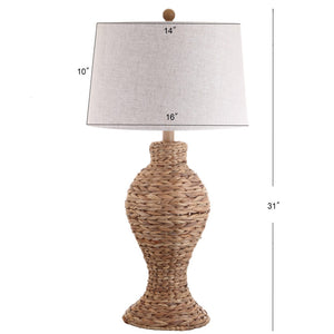 HomeRoots 31" Dark Brown Urn Table Lamp - Elegant LED Lighting with Soft Drum Shade for Stylish Spaces 715705