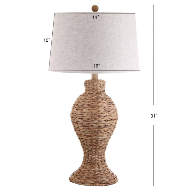 HomeRoots 31" Dark Brown Urn Table Lamp - Elegant LED Lighting with Soft Drum Shade for Stylish Spaces 715705