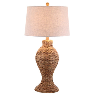 HomeRoots 31" Dark Brown Urn Table Lamp - Elegant LED Lighting with Soft Drum Shade for Stylish Spaces 715705