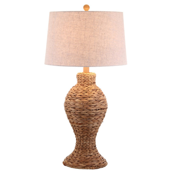 HomeRoots 31" Dark Brown Urn Table Lamp - Elegant LED Lighting with Soft Drum Shade for Stylish Spaces 715705