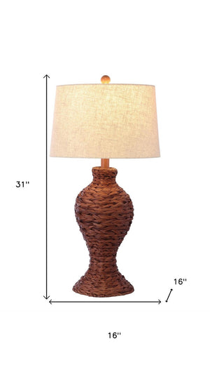 HomeRoots 30" Gold Novelty Table Lamp - Elegant Drum Shade Lighting for Living Rooms, Bedrooms & More! 715706