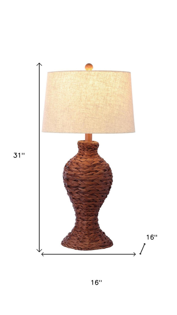 HomeRoots 30" Gold Novelty Table Lamp - Elegant Drum Shade Lighting for Living Rooms, Bedrooms & More! 715706