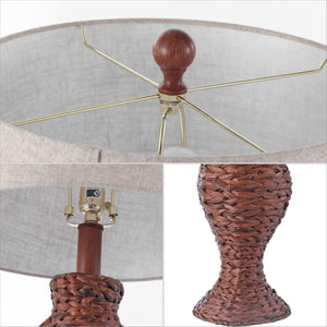 HomeRoots 30" Gold Novelty Table Lamp - Elegant Drum Shade Lighting for Living Rooms, Bedrooms & More! 715706