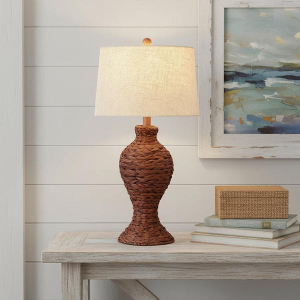 HomeRoots 30" Gold Novelty Table Lamp - Elegant Drum Shade Lighting for Living Rooms, Bedrooms & More! 715706