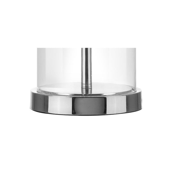 25 Inch Silver Table Lamp with Elegant Drum Shade for Modern Bedroom Decor