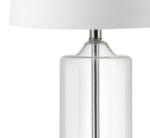 25 Inch Silver Table Lamp with Elegant Drum Shade for Modern Bedroom Decor