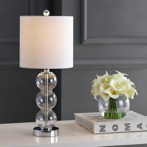 HomeRoots 19" Clear Table Lamp with Globe Shade – Elegant LED Lighting for Home, Office, and Cozy Spaces! 715713