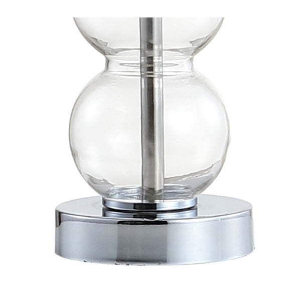 HomeRoots 19" Clear Table Lamp with Globe Shade – Elegant LED Lighting for Home, Office, and Cozy Spaces! 715713
