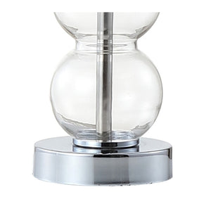 HomeRoots 19" Clear Table Lamp with Globe Shade – Elegant LED Lighting for Home, Office, and Cozy Spaces! 715713