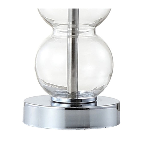 HomeRoots 19" Clear Table Lamp with Globe Shade – Elegant LED Lighting for Home, Office, and Cozy Spaces! 715713