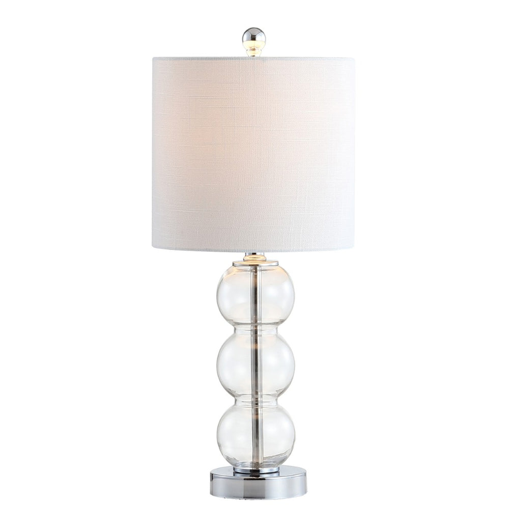 HomeRoots 19" Clear Table Lamp with Globe Shade – Elegant LED Lighting for Home, Office, and Cozy Spaces! 715713