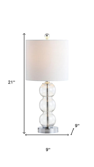 HomeRoots 19" Clear Table Lamp with Globe Shade – Elegant LED Lighting for Home, Office, and Cozy Spaces! 715713