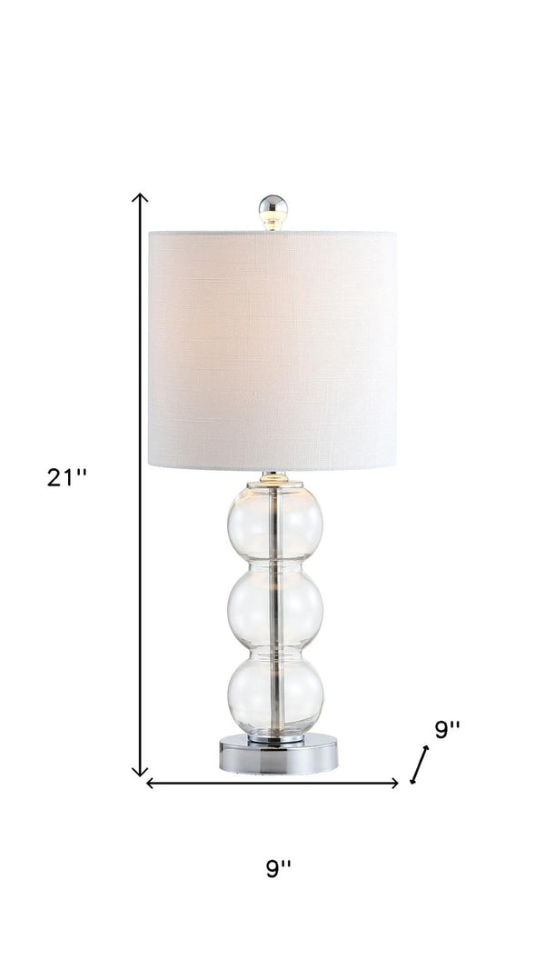 HomeRoots 19" Clear Table Lamp with Globe Shade – Elegant LED Lighting for Home, Office, and Cozy Spaces! 715713
