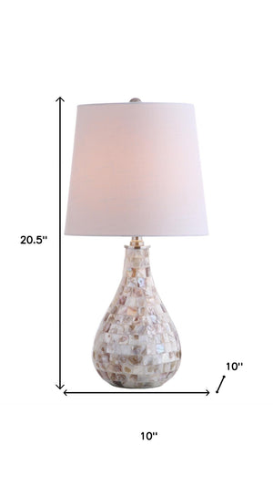 HomeRoots 21" Clear Novelty Desk Lamp LED - Modern Drum Shade for Cozy Task Lighting in Home or Office Spaces 715716