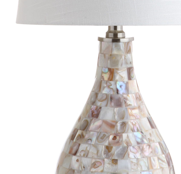 HomeRoots 21" Clear Novelty Desk Lamp LED - Modern Drum Shade for Cozy Task Lighting in Home or Office Spaces 715716
