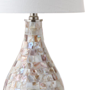 HomeRoots 21" Clear Novelty Desk Lamp LED - Modern Drum Shade for Cozy Task Lighting in Home or Office Spaces 715716