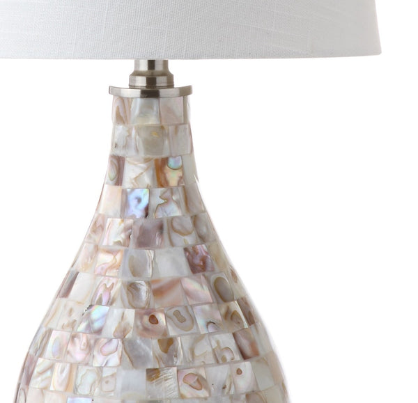 HomeRoots 21" Clear Novelty Desk Lamp LED - Modern Drum Shade for Cozy Task Lighting in Home or Office Spaces 715716