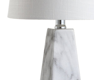 HomeRoots Set of Two Elegant 21" White Novelty Table Lamps with Empire Shades & Built-In Charging Outlet 715744