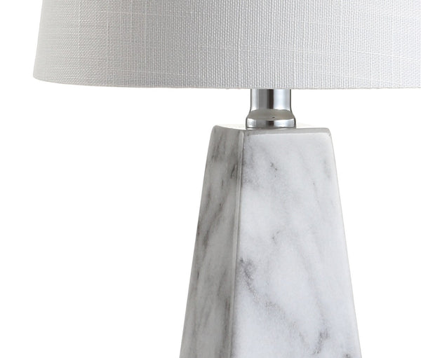 HomeRoots Set of Two Elegant 21" White Novelty Table Lamps with Empire Shades & Built-In Charging Outlet 715744