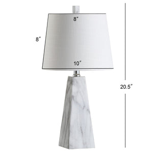 HomeRoots Set of Two Elegant 21" White Novelty Table Lamps with Empire Shades & Built-In Charging Outlet 715744