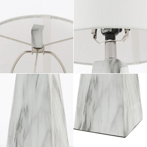 HomeRoots Set of Two 21" White Novelty Table Lamps with Elegant Empire Shades for Modern Home Décor 715745