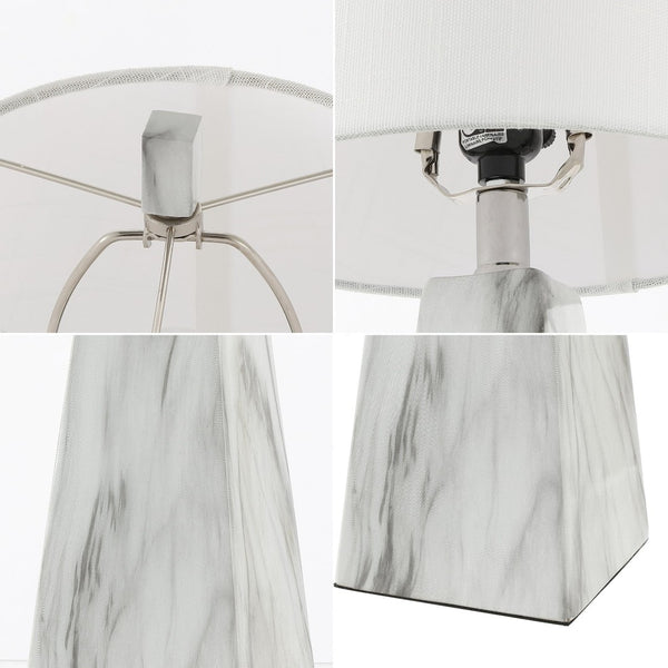 HomeRoots Set of Two 21" White Novelty Table Lamps with Elegant Empire Shades for Modern Home Décor 715745