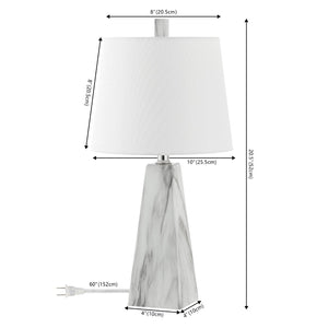 HomeRoots Set of Two 21" White Novelty Table Lamps with Elegant Empire Shades for Modern Home Décor 715745
