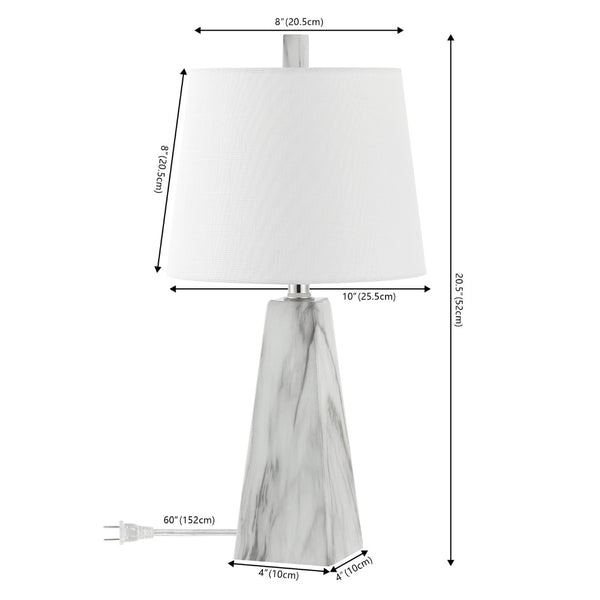 HomeRoots Set of Two 21" White Novelty Table Lamps with Elegant Empire Shades for Modern Home Décor 715745