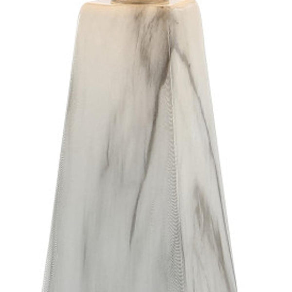 HomeRoots Set of Two 21" White Novelty Table Lamps with Elegant Empire Shades for Modern Home Décor 715745