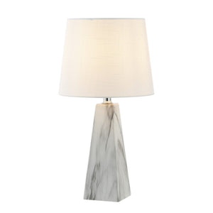 HomeRoots Set of Two 21" White Novelty Table Lamps with Elegant Empire Shades for Modern Home Décor 715745