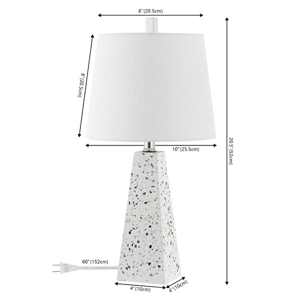 HomeRoots Set of Two 21" Gray Novelty Table Lamps with White Linen Shades for Stylish Home Lighting Decor 715746