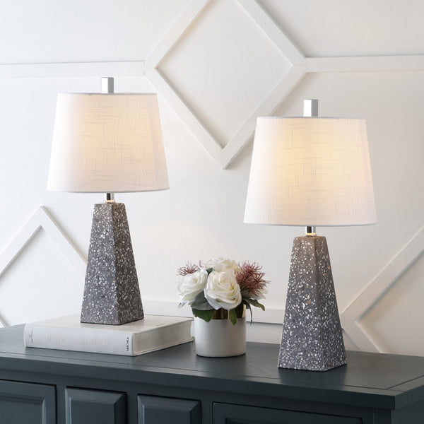 HomeRoots Set of Two 21" Black Novelty Table Lamps with Elegant Empire Shades for Modern Home Décor 715747
