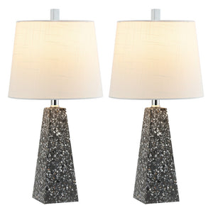 HomeRoots Set of Two 21" Black Novelty Table Lamps with Elegant Empire Shades for Modern Home Décor 715747