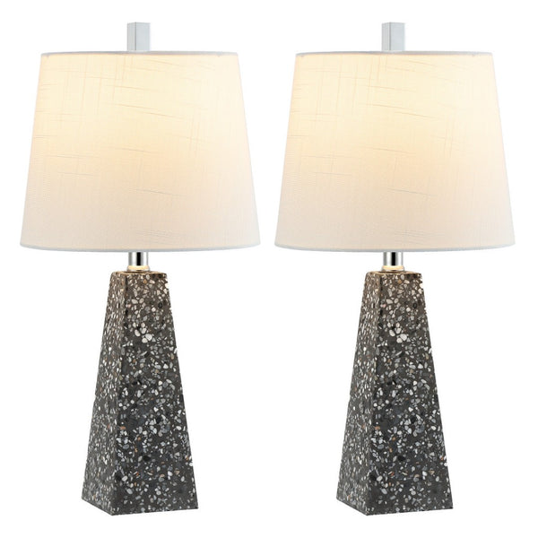 HomeRoots Set of Two 21" Black Novelty Table Lamps with Elegant Empire Shades for Modern Home Décor 715747