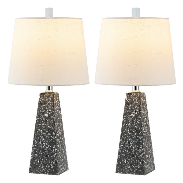 HomeRoots Set of Two 21" Black Novelty Table Lamps with Elegant Empire Shades for Modern Home Décor 715747