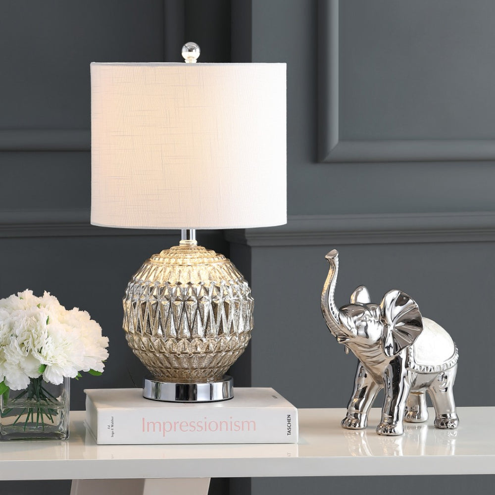 HomeRoots 25" Stylish White Novelty Table Lamp with Linen Drum Shade - Modern Marble Base & Ambient Glow 715753
