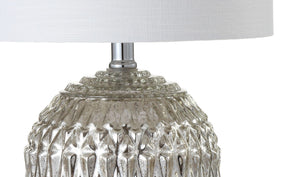 HomeRoots 25" Stylish White Novelty Table Lamp with Linen Drum Shade - Modern Marble Base & Ambient Glow 715753