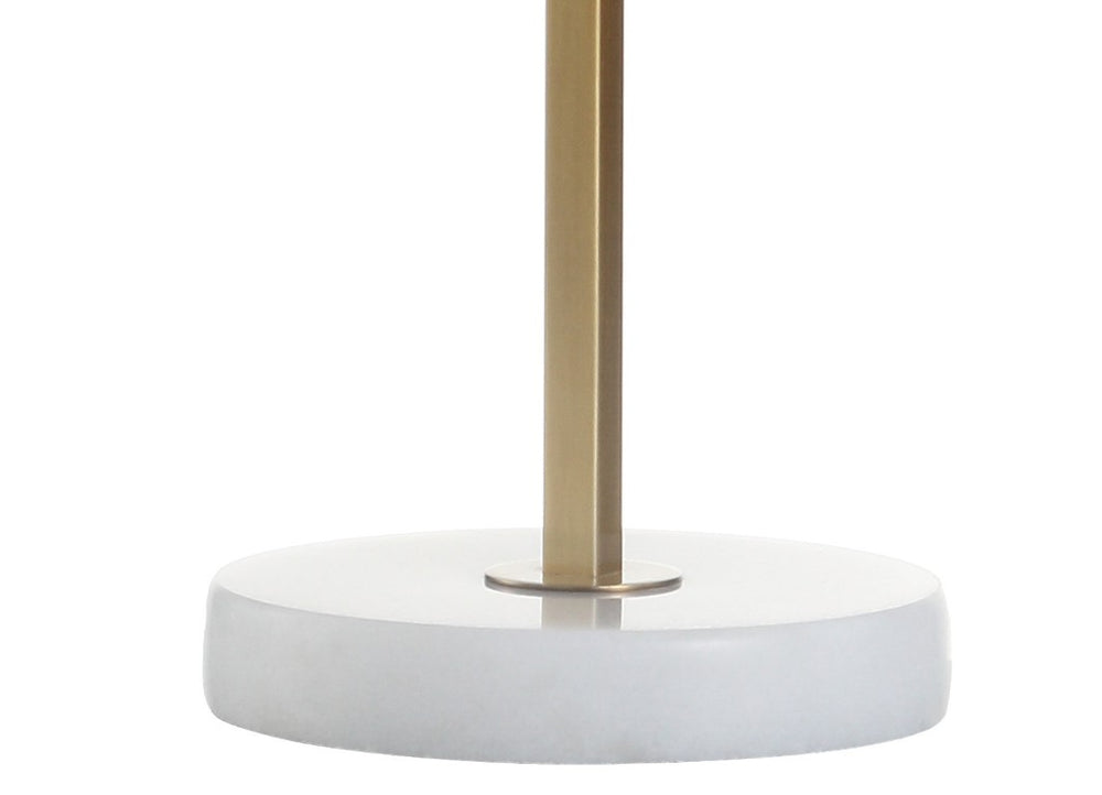HomeRoots 25 Inch Brass Finish Round Table Lamp with Elegant Drum Shade for Living Room Decor 715752