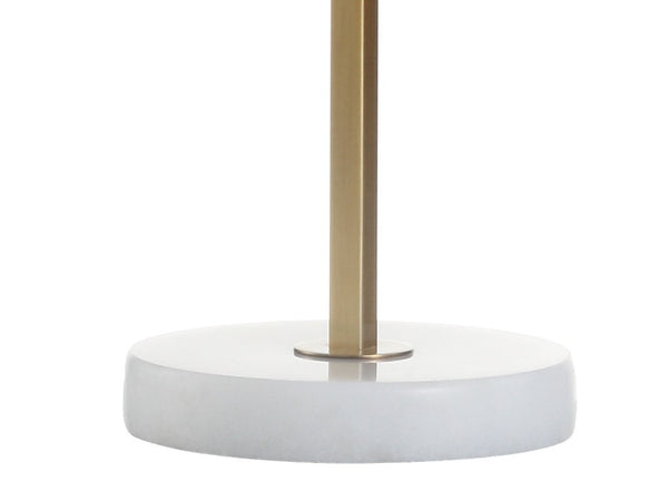 25 Inch Brass Finish Round Table Lamp with Elegant Drum Shade for Living Room Decor