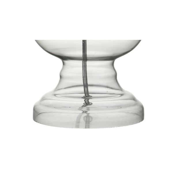 HomeRoots Set of Two 29" Blue Glass Table Lamps with White Linen Drum Shades - Modern Lighting for Any Room 715759