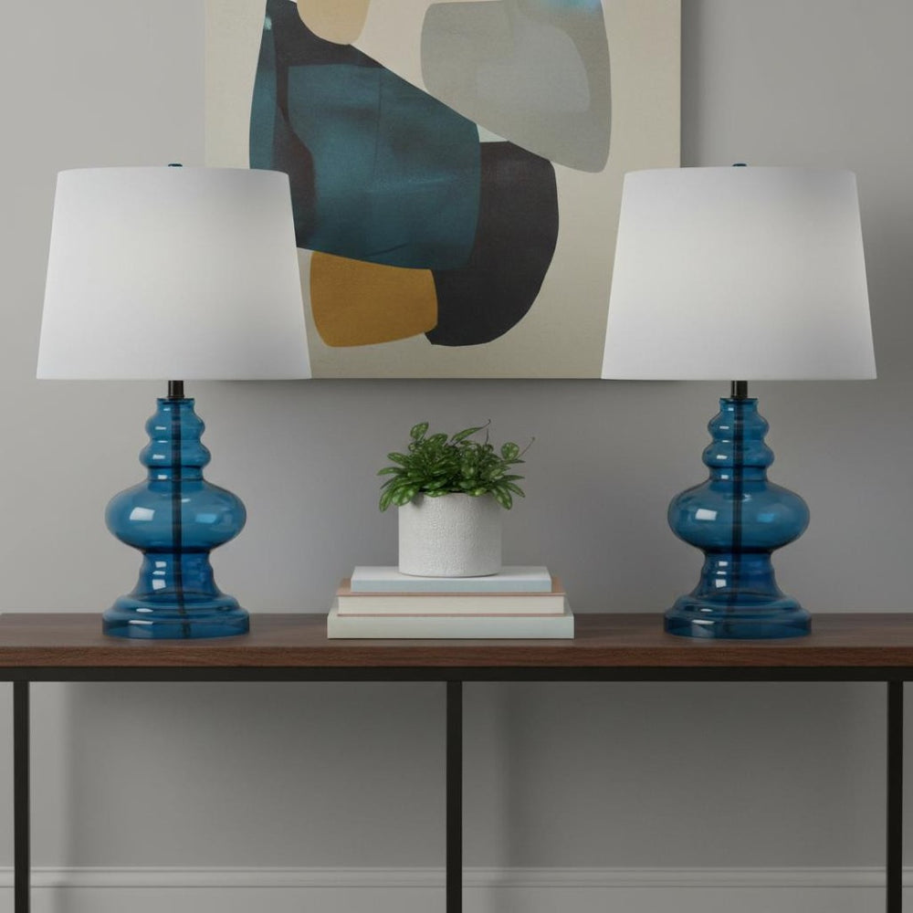 HomeRoots 21" Elegant White Round Table Lamp with Globe Shade, Marble Base, LED-Compatible for Modern Spaces 715775